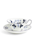 Чашка чайная с блюдцем 177мл коллекции Wild Strawberry Inky Blue бренда Wedgwood