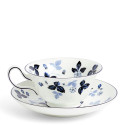 Чашка чайная с блюдцем 177мл коллекции Wild Strawberry Inky Blue бренда Wedgwood