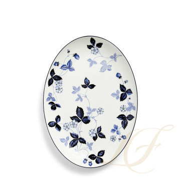 Блюдо овальное 30см коллекции Wild Strawberry Inky Blue бренда Wedgwood